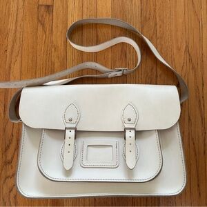 Elegant Cream Leather Satchel